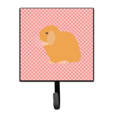 Carolines Treasures Holland Lop Rabbit Pink Check Leash or Key Holder BB7968SH4